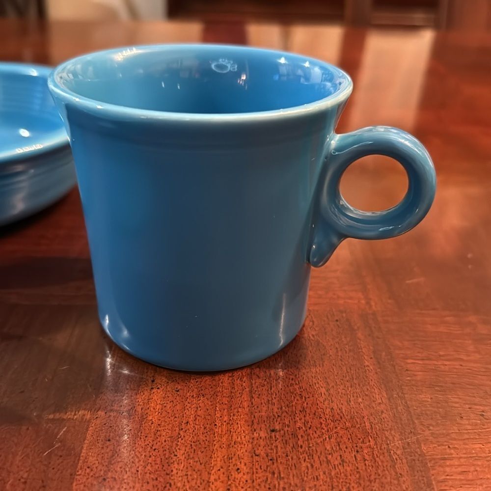 Fiesta Fiestaware Peacock Turquoise Blue Mug Cup Homer Laughlin